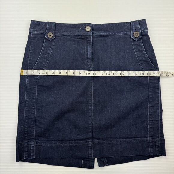Dana Buchman Denim Mini Skirt Dark Wash Blue Pockets Women’s Size 12 - Picture 7 of 9